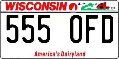 WI license plate 555OFD