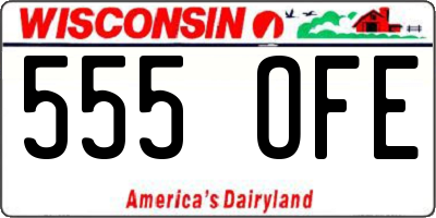 WI license plate 555OFE