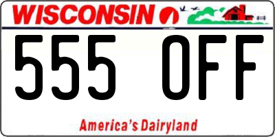 WI license plate 555OFF