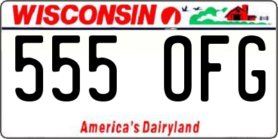 WI license plate 555OFG