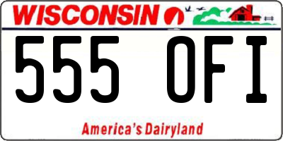 WI license plate 555OFI