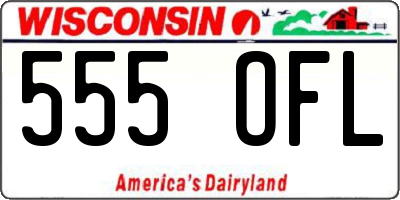 WI license plate 555OFL