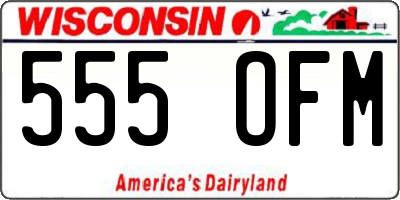 WI license plate 555OFM