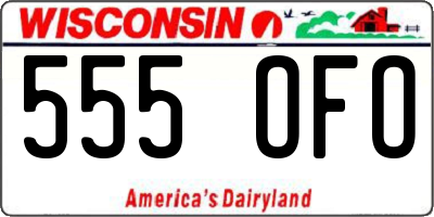 WI license plate 555OFO