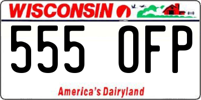 WI license plate 555OFP