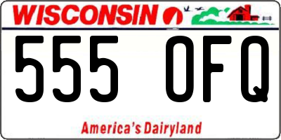 WI license plate 555OFQ
