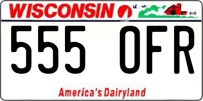 WI license plate 555OFR