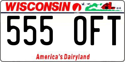 WI license plate 555OFT