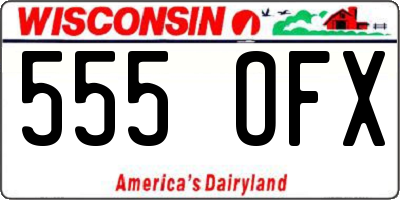 WI license plate 555OFX