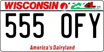 WI license plate 555OFY