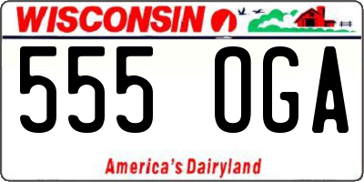WI license plate 555OGA