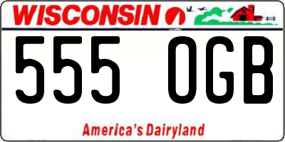 WI license plate 555OGB