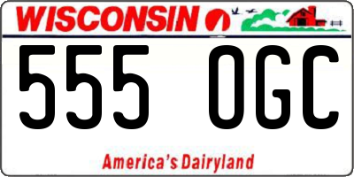 WI license plate 555OGC