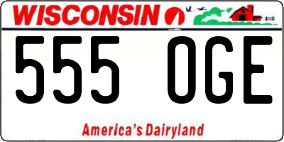WI license plate 555OGE
