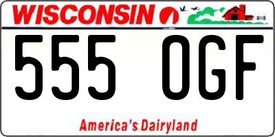 WI license plate 555OGF