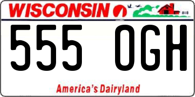 WI license plate 555OGH