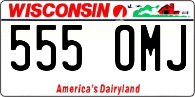 WI license plate 555OMJ
