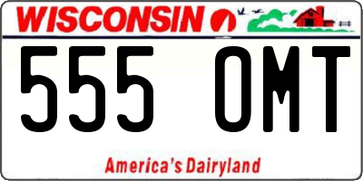 WI license plate 555OMT