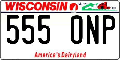 WI license plate 555ONP