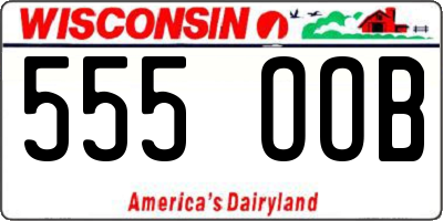 WI license plate 555OOB