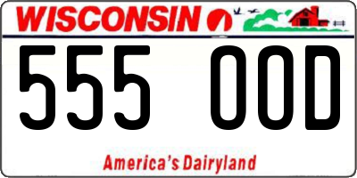 WI license plate 555OOD