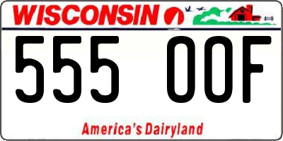 WI license plate 555OOF