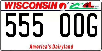 WI license plate 555OOG