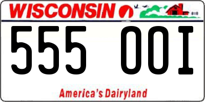 WI license plate 555OOI