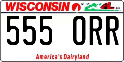 WI license plate 555ORR