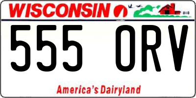 WI license plate 555ORV