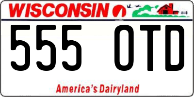 WI license plate 555OTD