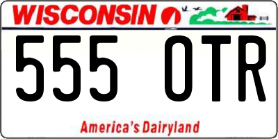 WI license plate 555OTR