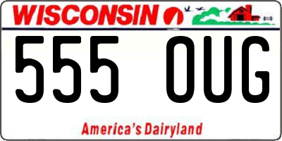 WI license plate 555OUG