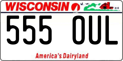 WI license plate 555OUL