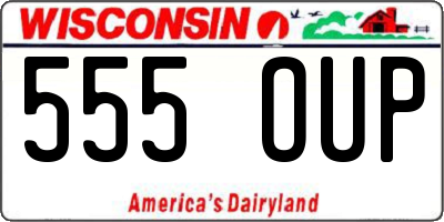 WI license plate 555OUP
