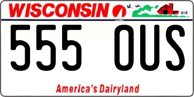 WI license plate 555OUS