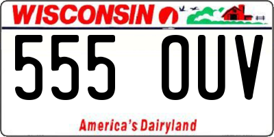 WI license plate 555OUV