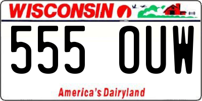 WI license plate 555OUW