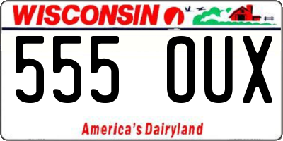 WI license plate 555OUX