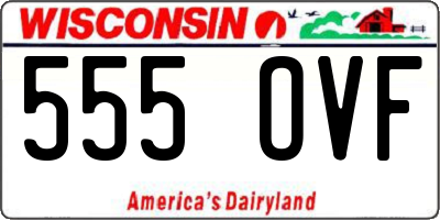WI license plate 555OVF