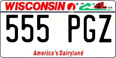 WI license plate 555PGZ