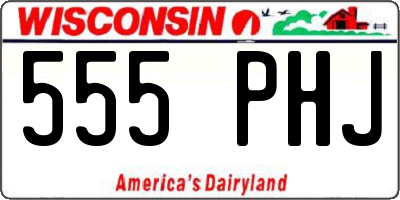 WI license plate 555PHJ