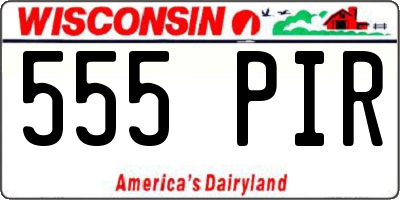 WI license plate 555PIR