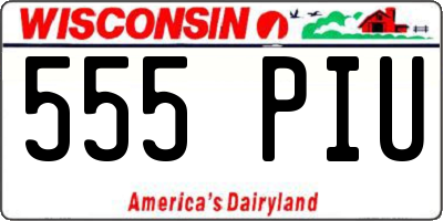 WI license plate 555PIU
