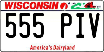 WI license plate 555PIV