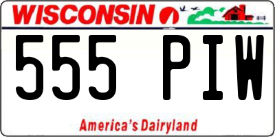 WI license plate 555PIW