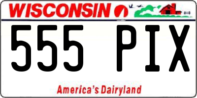 WI license plate 555PIX
