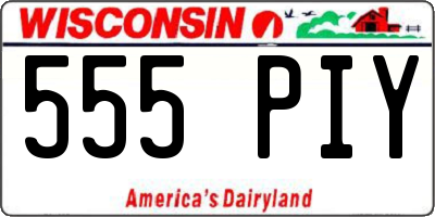 WI license plate 555PIY