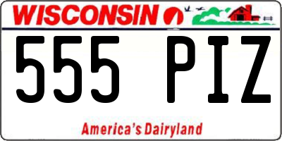 WI license plate 555PIZ