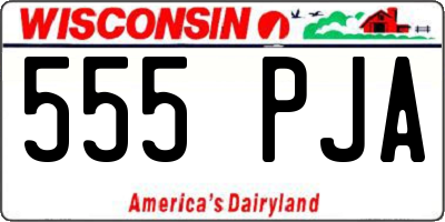 WI license plate 555PJA